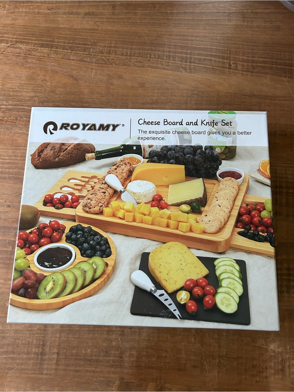 Bamboo Cheese Board and Knife Set - Natural Wood